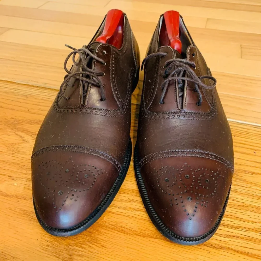 M By Bruno Magli Leather Cap Toe Oxford Men's Shoes Made In Italy